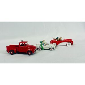 Vintage 1990's Hallmark Santa Thunderbird Ford Truck Corvette Ornaments